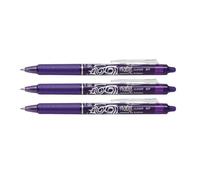 Pilot FriXion Clicker 0.7mm Tip Erasable Ink Gel Pen Tattoo Design Violet Ink - Set of 3 - Supplied Loose