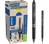 Pilot FriXion Clicker 07 Erasable Rollerball Pen Black Box of 24 Black