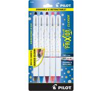 Pilot FriXion Clicker Erasable Design Collection Dots Refillable & Retractable Gel Ink Pens Fine Point (0.7mm) Assorted Ink 5-Pack (15220)