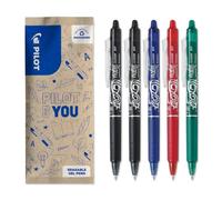 PILOT Frixion Erasable Retractable Rollerball 0.7 mm Tip- 2 Black, 1 Red,1 Green, 1 Blue, Pack of 5