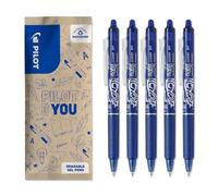 PILOT - FriXion Clicker Erasable Pen 0.7mm - Blue Ink - Pack of 5 | WRITE & ERASE: 0.7mm erasable blue rollerball pens for easy corrections with a convenient retractable clicker design.