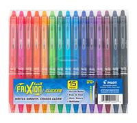 Pilot FriXion Clicker Erasable, Refillable & Retractable Gel Ink Pens, Fine Point, Assorted Color Inks, 15-Pack Pouch (14447)