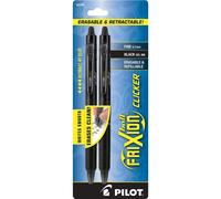 PILOT FriXion Clicker Erasable Refillable & Retractable Gel Ink Pens Fine Point Black Ink 2-Pack (31460)