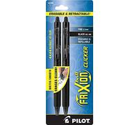 PILOT FriXion Clicker Erasable, Refillable & Retractable Gel Ink Pens, Fine Point, Black Ink, 2-Pack (31460)