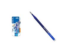 Pilot Frixion Clicker Erasable Retractable Rollerball 0.7 mm Tip Pen with Three Refills - Blue, Single Pen & Refills for Frixion Rollerball 0.7 mm Tip - Blue, Pack of 3