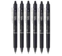 Pilot Frixion Clicker Erasable Rollerball Pens, Black, 0.7mm, 6 Pack | Retractable design, Fine point 0.7mm nib, Thermo-sensitive ink, Ergonomic grip, Refillable