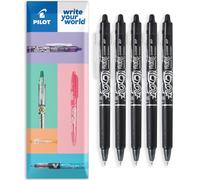 PILOT FriXion Clicker Fine Erasable Friction Rollerball Pen - Retractable Tip 0.7mm Nib 0.35mm Line Width - In Envelope Gift Packaging - Pack of 5 - Black