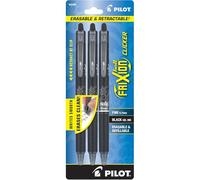 Pilot FriXion Clicker Retractable Erasable Gel Pens Fine Point (.7) Black Ink 3-pk; Make Mistakes Disappear, No Need For White Out. Smooth Lines to the End of Page, America’s #1 Selling Pen Brand