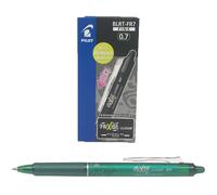 Pilot Frixion Clicker Retractable Erasable Rollerball 0.7 mm Tip - Green, Box of 12