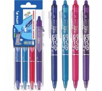 Pilot FriXion Clicker Rollerball Pen Erasable Ink 07 Medium 4 Piece 'Set 2 Go' A