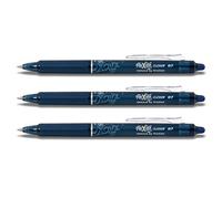 Pilot Frixion Clicker RT Gel Pen 0.7mm Tip Blue/Black (Navy) Ink - Set of 3 | Erasable Ink
