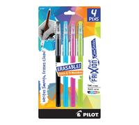 Pilot FriXion ColorSticks Erasable Gel Ink Stick Pens 0.7mm Fine Point Assorted Ink 4 Count (11875)