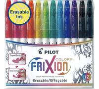 Pilot Frixion Colours Erasable Fibre Tip Colouring Pens - 12 Pack - Brand New