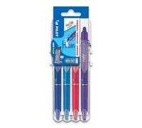 Pilot FriXion Clicker Rollerball Pen Erasable Ink 07 Medium 4 Piece 'Set 2 Go' A