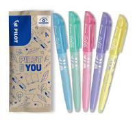 Pilot Frixion Erasable Highlighters Pastels - Blue/Green/Pink/Purple/Yellow (Pack of 5)