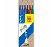 Pilot FriXion Erasable Pen REFILLS 0.7mm Set of 6 Assorted Black Blue