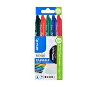 Pilot Frixion Erasable Rollerball, 0.7 mm - Black/Red/Green/Purple/Pink, Pack of 5