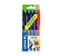 Pilot Pen Rollerball - Frixion Erasable 0.7 mm - Pack of 5 (2 Black/2 Blue/1 Red)