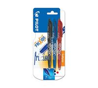 Pilot Frixion Erasable Rollerball 0.7 mm Tip - Black/Red/Blue, Pack of 3
