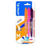 PILOT Frixion Erasable Rollerball Pen 0.7mm Tip -Apricot Orange, Coral Pink, Wine Red, Pack of 3, Medium