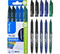 Pilot Frixion Erasable Rollerball Pen Erasable Ink Wallet of 5 Black Blue Green