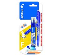 Pilot Pen Erasable Rollerball Pen Frixion – Fine 0.5mm Tip – Blue, Pen and 3 Refills