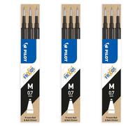 Pilot Frixion Heat/Friction Erasable Refill - Medium 0.7mm Line - Pack of 9 Refills - 3 Packs - Black