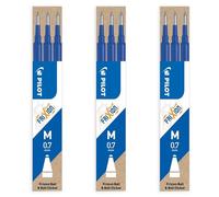Pilot Frixion Heat/Friction Erasable Refill - Medium 0.7mm Line - Pack of 9 Refills - 3 Packs - Blue