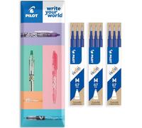 Pilot Frixion Heat/Friction Erasable Refill - Medium 0.7mm Line - Pack of 9 Refills - 3 Packs in Envelope Gift Packaging (Blue)