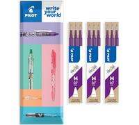 Pilot Frixion Heat/Friction Erasable Refill - Medium 0.7mm Line - Pack of 9 Refills - 3 Packs in Envelope Gift Packaging (Violet)