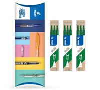 Pilot Frixion Heat/Friction Erasable Refill - Medium 0.7mm Line - Pack of 9 Refills - 3 Packs in Pillow Packaging (Green)