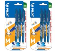 PILOT Frixion Heat/Friction Erasable Rollerball Pen FR7 | Medium Line 0.7mm Tip Nib | Blue Ink | Blister Packs of 6 Pens