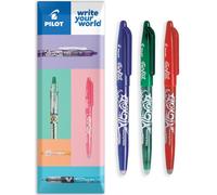 PILOT Frixion Heat/Friction Erasable Rollerball Pen FR7 - Medium Line 0.7mm Tip Nib - In Envelope Gift Packaging - Pack of 3 (Blue/Green/Red)