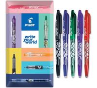 PILOT Frixion Heat/Friction Erasable Rollerball Pen FR7 - Medium Line 0.7mm Tip Nib - In Envelope Gift Packaging - Essential Pack of 5 - Black, Blue, Red, Green & Violet