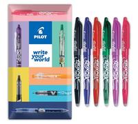 PILOT Frixion Heat/Friction Erasable Rollerball Pen FR7 - Medium Line 0.7mm Tip Nib - In Envelope Gift Packaging - Pack of 6 Colours