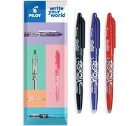 PILOT Frixion Heat/Friction Erasable Rollerball Pen FR7 - Medium Line 0.7mm Tip Nib - In Envelope Gift Packaging - Pack of 3 (Black/Blue/Red)