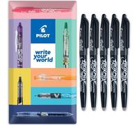 PILOT Frixion Heat/Friction Erasable Rollerball Pen FR7 - Medium Line 0.7mm Tip Nib - In Envelope Gift Packaging - Pack of 5 - Black