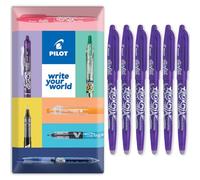 PILOT Frixion Heat/Friction Erasable Rollerball Pen FR7 - Medium Line 0.7mm Tip Nib - In Envelope Gift Packaging - Pack of 6 - Violet