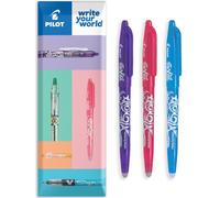 PILOT Frixion Heat/Friction Erasable Rollerball Pen FR7 - Medium Line 0.7mm Tip Nib - In Envelope Gift Packaging - Pack of 3 (Violet/Pink/Light Blue)