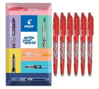 PILOT Frixion Heat/Friction Erasable Rollerball Pen FR7 - Medium Line 0.7mm Tip Nib - In Envelope Gift Packaging - Pack of 6 - Red