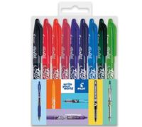 Pilot Frixion Heat/Friction Erasable Rollerball Pen FR7 - Medium Line 0.7mm Tip Nib - Wallet Pack of 9