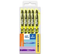 PILOT Frixion Light Highlighter Marker Pen - 4.0mm Chisel Tip - Yellow Ink - Wallet of 5