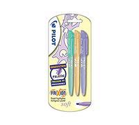 Pilot Frixion Light Soft Erasable Highlighter - Pastel Green/Orange/Violet, Pack of 3