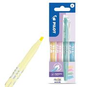 Pilot FriXion Light Soft Erasable Highlighters Set of 4, No Bleed Thermo-Sensitive Ink Smudge-Free Smooth Chisel Tip Pastel Highlighter Pens for Books, Notes & Planners