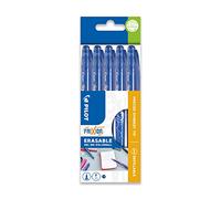 Pilot Frixion Point Erasable Rollerball 0.5 mm Tip - Blue, Pack of 5, BLFRP5 W3 L