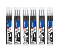Pilot FriXion Point Rollerball Pen Refills 0.5 Synergy Needle Tip Black Ink - 6 Pack of 3 = 18 Refills in Total