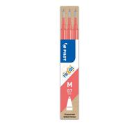 Pilot Frixion Refill Cartridges - 3 Pack (Coral Pink) Medium 0.7mm - For Ball & Clicker Pens, Write, Erase & Rewrite
