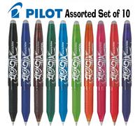 Pilot Frixion Rollerball Pen Erasable Gel Ink 0.7 Medium Tip Set of 10 Assorted