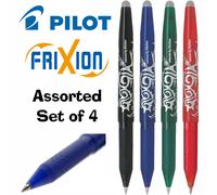 Pilot Frixion Rollerball Pen Erasable Gel Ink 0.7 Medium Tip Set of 4 Assorted
