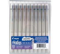 PILOT FriXion Waai 10pk Pouch Asst BLK/BRZ/CHY/PLR/LTK/LIL/BLU/PWK/AQL/GRY | Quick drying, refillable, fine point, erasable colored pens 0.7, pens for journaling, school, and office writing